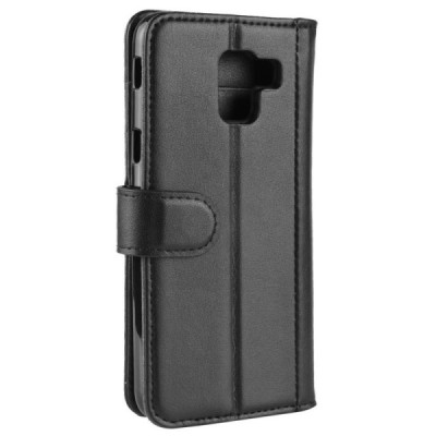 Samsung Galaxy J6 2018 (J600) „Split“ juodas odinis atverčiamas dėklas - knygutė | Priedai.lt