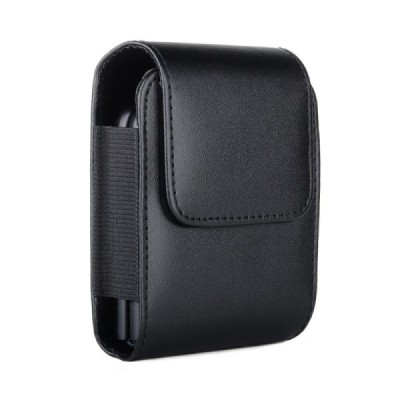 Universalus „Belt Clip“ juodas odinis dėklas prie diržo (S dydis) | Priedai.lt