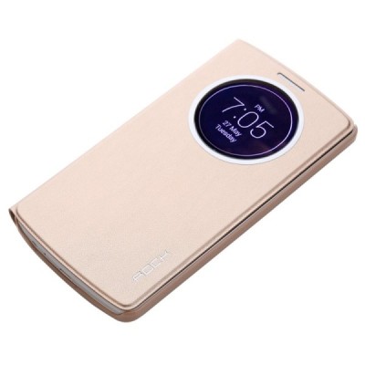 Rock Quick Circle LG G3 šampaninis atverčiamas dėklas - knygutė / Priedai.lt