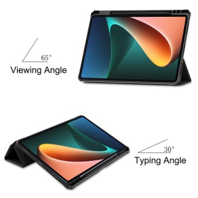 Xiaomi Pad 5 atvēramais melns maciņš - maks ar vietu, kur ielikt stylus | Vacins.lv