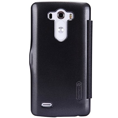 Nillkin Fresh LG G3 atverčiamas juodas odinis dėklas - knygutė / Priedai.lt