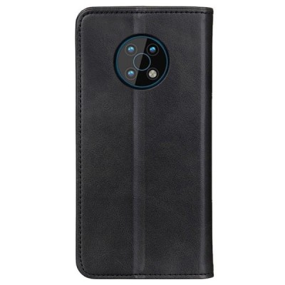 Nokia G50 Split solīds atvēramais ādas melns maciņš - maks | Vacins.lv