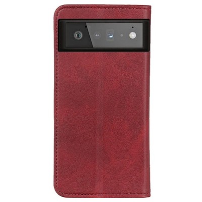 Google Pixel 6 „Split“ raudonas odinis atverčiamas dėklas - knygutė | Priedai.lt