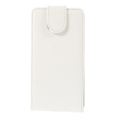 LG G3 klasikinis vertikaliai atverčiamas baltas odinis dėklas / Priedai.lt