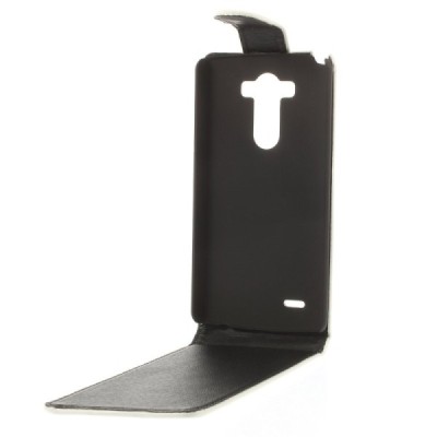 LG G3 klasikinis vertikaliai atverčiamas baltas odinis dėklas / Priedai.lt