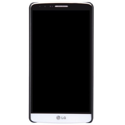 LG G3 Nillkin Frosted Shield melns plastmasas futrālis + ekrāna aizsargplēve / Vacins.lv
