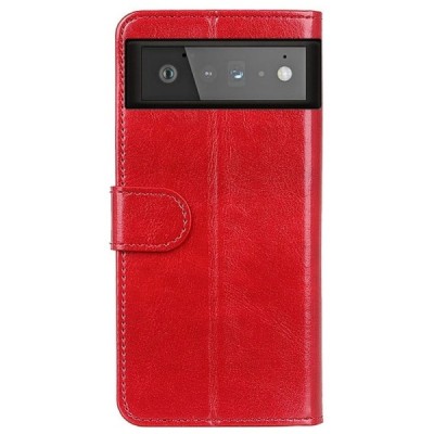 Google Pixel 6 atvēramais ādas sarkans maciņš (maks) | Vacins.lv