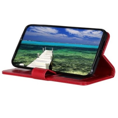 Google Pixel 6 atvēramais ādas sarkans maciņš (maks) | Vacins.lv