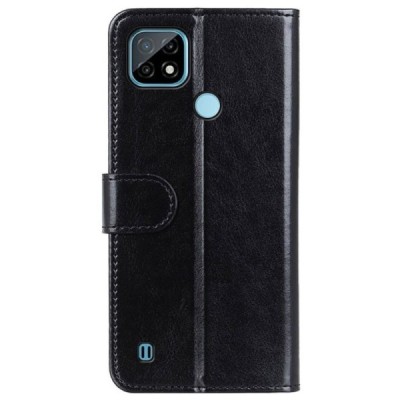 Realme C21 atvēramais ādas melns maciņš (maks) | Vacins.lv