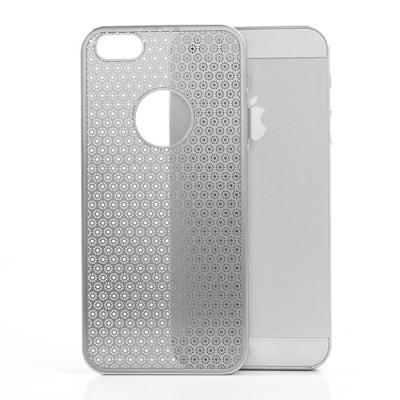 Stilingas sidabrinis, metalinis Apple iPhone SE (5, 5s) dėklas (dėkliukas) raižytas gėlytėmis / Priedai.lt