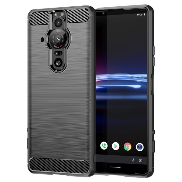 „Carbon“ cieta silikona (TPU) vāciņš - melns (Xperia Pro-I)