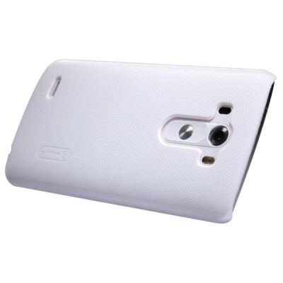 LG G3 Nillkin Frosted Shield balts plastmasas futrālis + ekrāna aizsargplēve / Vacins.lv