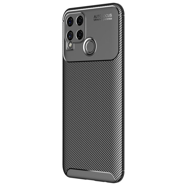 „Fiber“ kieto silikono (TPU) dėklas - juodas (Realme C15)