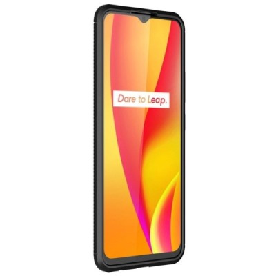 Realme C15 „Fiber“ kieto silikono TPU juodas dėklas - nugarėlė | Priedai.lt