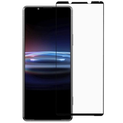 Sony Xperia Pro-I „Rurihai“ 9H Tempered Glass sustiprintos apsaugos juodas pilnai dengiantis apsauginis ekrano stiklas 2.5D | Pr