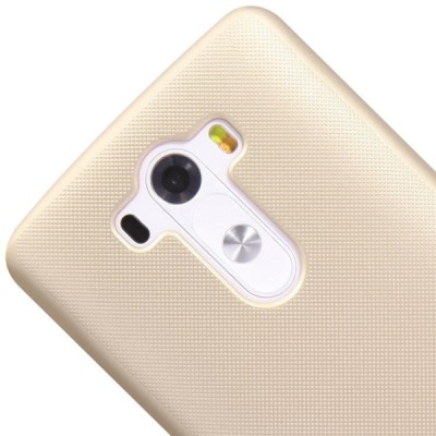 Nillkin Frosted Shield LG G3 šampaninis plastikinis dėklas + apsauginė ekrano plėvelė / Priedai.lt