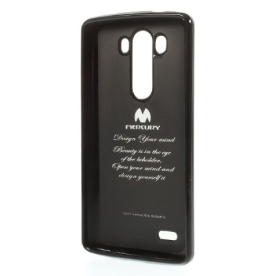LG G3 Mercury melns cieta silikona (TPU) futrālis / Vacins.lv