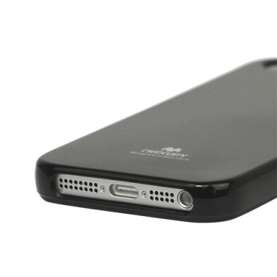 „Mercury“ Color kieto silikono (TPU) juodas Apple iPhone SE (5, 5s) dėklas (dėkliukas) / Priedai.lt