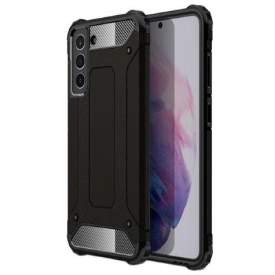 Pastiprinātas aizsardzības melns Samsung Galaxy S21 FE (Fan Edition) 5G apvalks | Vacins.lv