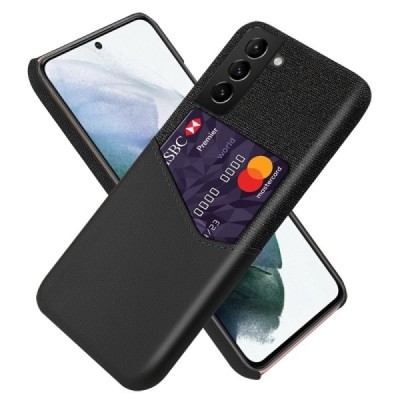 Samsung Galaxy S21 FE (Fan Edition) 5G „KSQ“ Shell melns ādas apvalks ar iebūvētu karšu turētāju | Vacins.lv