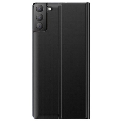 Samsung Galaxy S21 FE (Fan Edition) 5G View Line melns atvērams maciņš (maks) | Vacins.lv