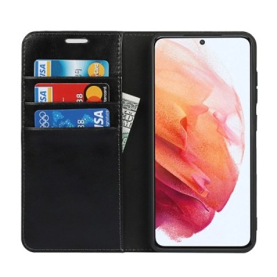 Samsung Galaxy S21 FE (Fan Edition) 5G Solīds sērijas melns atvērams maciņš, maks | Vacins.lv