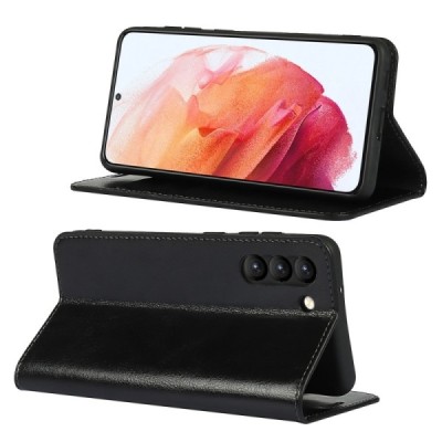 Samsung Galaxy S21 FE (Fan Edition) 5G Solīds sērijas melns atvērams maciņš, maks | Vacins.lv