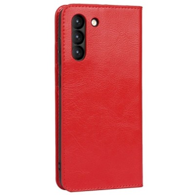 Samsung Galaxy S21 FE (Fan Edition) 5G Solīds sērijas sarkans atvērams maciņš, maks | Vacins.lv