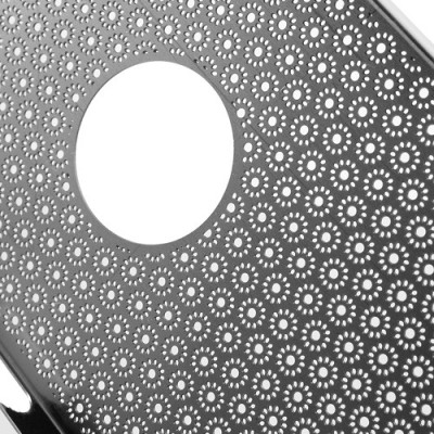 Stilingas sidabrinis, metalinis Apple iPhone SE (5, 5s) dėklas (dėkliukas) raižytas gėlytėmis / Priedai.lt