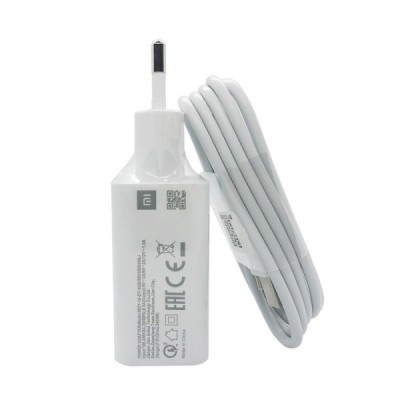 Oriģināls „Xiaomi“ Fast Charger MDY-10-EF tīkla lādētājs - balts (18W) + USB Type-C vads | Vacins.lv