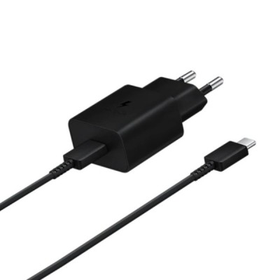 Originalus „Samsung“ PD Fast Charging 15W EP-T1510 įkroviklis - juodas + Type-C laidas | Priedai.lt