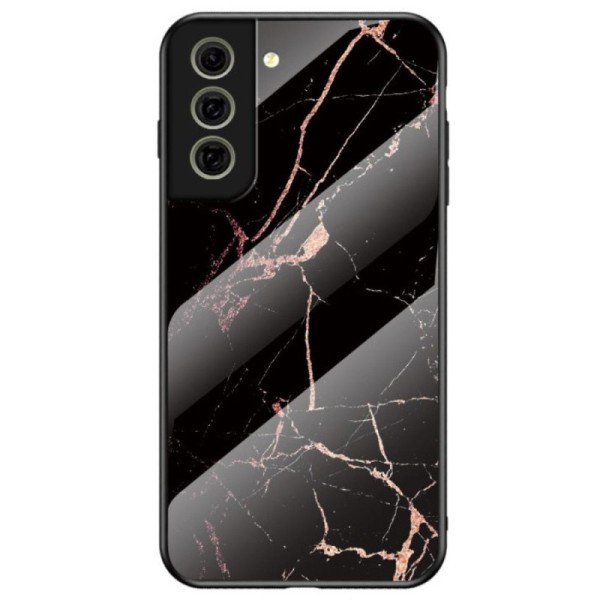 „Marble“ cieta silikona (TPU) apvalks - melns / zelta (Galaxy S21 FE 5G)