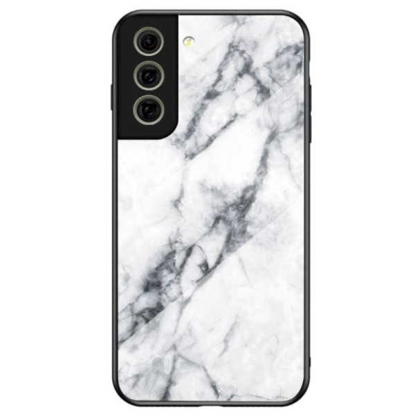 „Marble“ cieta silikona (TPU) apvalks - balts (Galaxy S21 FE 5G)