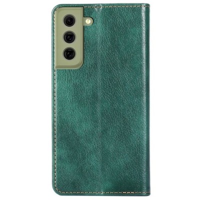 Samsung Galaxy S21 FE (Fan Edition) 5G zaļš ādas atvērams maciņš ar magnetu | Vacins.lv