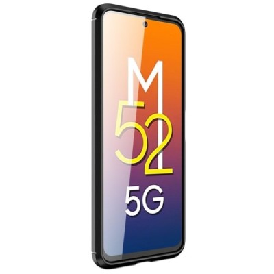 Samsung Galaxy M52 5G (M526) „Carbon“ cieta silikona (TPU) melns apvalks | vacins.lv
