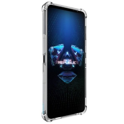 Asus Rog Phone 5 (5s) Imak pastiprinātas aizsardzības cieta silikona (TPU) dzidrs vāciņš + ekrāna aizsargplēve | Vacins.lv