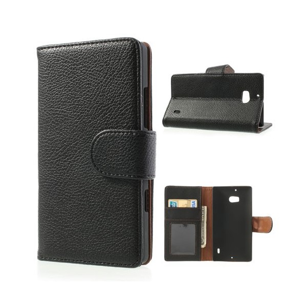 „Litchi“ atverčiamas dėklas - juodas (Lumia 930)