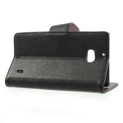 Nokia Lumia 930 atverčiamas juodas odinis dėklas - piniginė / Priedai.lt