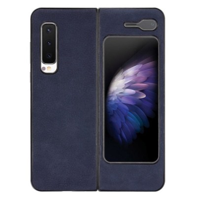 Samsung Galaxy Fold 5G (F907B) Slim Leather zils ādas plastika apvalks | Vacins.lv