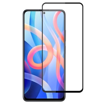 Xiaomi Poco M4 Pro 5G (Redmi Note 11 5G) „Mocolo“ 9H 2.5D Tempered Glass sustiprintos apsaugos juodas pilnai dengiantis apsaugin
