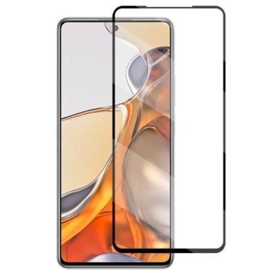 Xiaomi 11T (11T Pro) „Mocolo“ 9H 2.5D Tempered Glass sustiprintos apsaugos juodas pilnai dengiantis apsauginis ekrano stiklas |