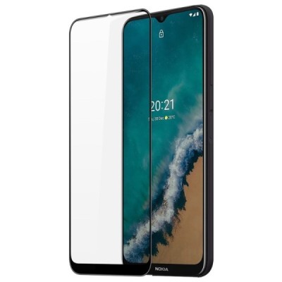 Nokia G50 „Dux Ducis“ 9H Tempered Glass sustiprintos apsaugos juodas pilnai dengiantis apsauginis ekrano stiklas 2.5D | Priedai.