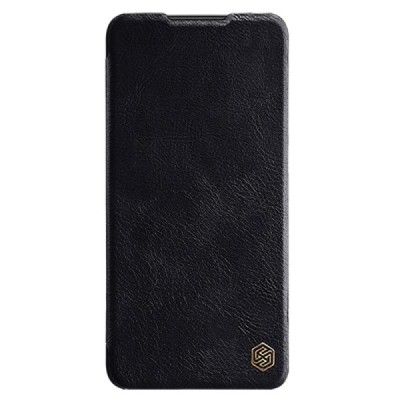 Xiaomi Poco M4 Pro (Redmi Note 11 5G) greznais Nillkin Qin sērijas ādas atvērams melns maciņš, maks | Vacins.lv