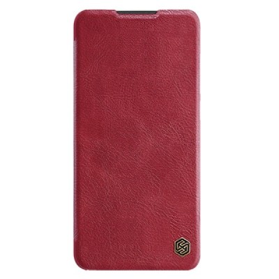 Xiaomi Poco M4 Pro (Redmi Note 11 5G) prabangus Nillkin Qin serijos raudonas odinis atverčiamas dėklas - knygutė | Priedai.lt