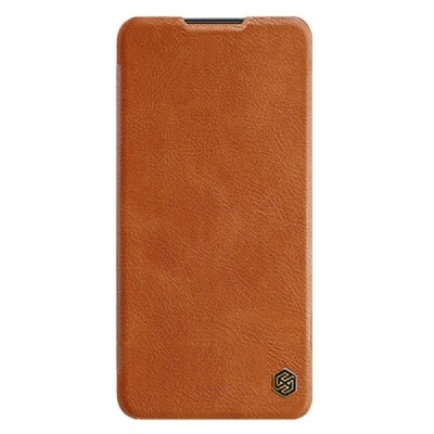 Xiaomi Poco M4 Pro (Redmi Note 11 5G) prabangus Nillkin Qin serijos rudas odinis atverčiamas dėklas - knygutė | Priedai.lt