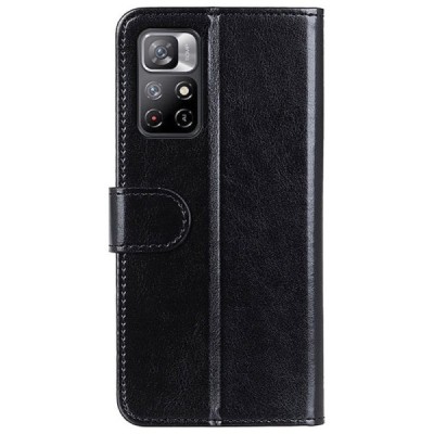 Xiaomi Poco M4 Pro (Redmi Note 11 5G) atverčiamas juodas odinis dėklas, knygutė - piniginė | Priedai.lt