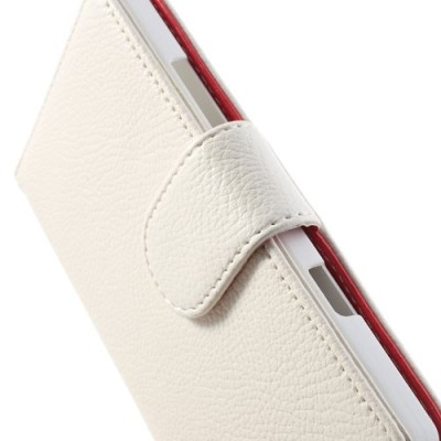 Nokia Lumia 930 atverčiamas baltas odinis dėklas - piniginė / Priedai.lt