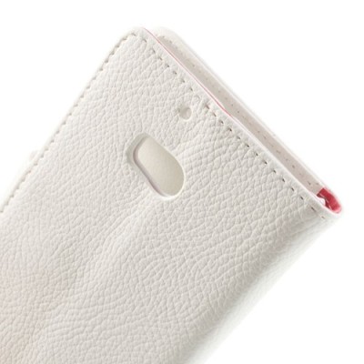 Nokia Lumia 930 atverčiamas baltas odinis dėklas - piniginė / Priedai.lt