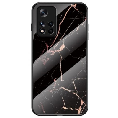 Xiaomi Poco M4 Pro (Redmi Note 11 5G) „Marble“ cieta silikona (TPU) melns / zelta apvalks | vacins.lv