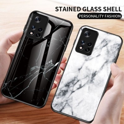 Xiaomi Poco M4 Pro (Redmi Note 11 5G) „Marble“ kieto silikono TPU baltas dėklas - nugarėlė | Priedai.lt
